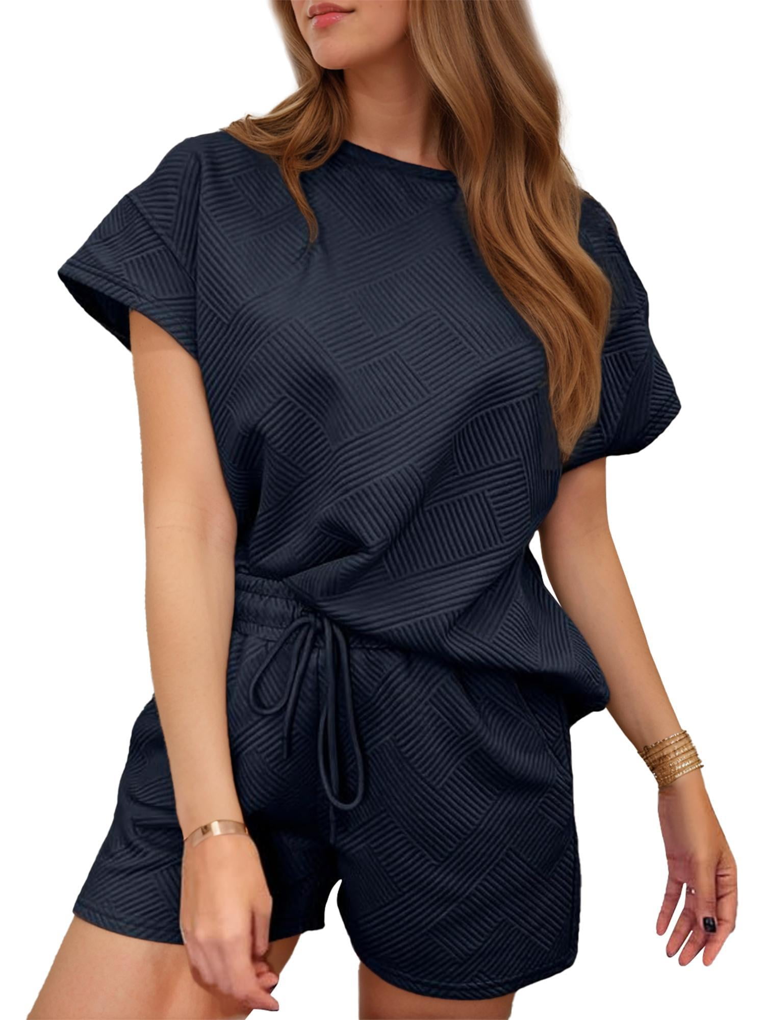 Casual Two-Piece Short Sleeve Lapel Cardigan Top and Shorts Loungewear Sets