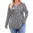 thumbnail image 1 of Weardear Womens Plus Size Long Sleeve Shirts V Neck Fall Tunic Tops for Dressy Casual, 1 of 5