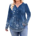 thumbnail image 1 of Weardear Womens Plus Size Long Sleeve Shirts V Neck Fall Tunic Tops for Dressy Casual, 1 of 6