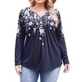 thumbnail image 1 of Weardear Womens Plus Size Long Sleeve Shirts V Neck Fall Tunic Tops for Dressy Casual, 1 of 5
