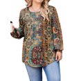 thumbnail image 1 of Weardear Womens Plus Size Tops Long Sleeve Shirts Crew Neck Flowy Tunic Top, 1 of 6