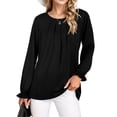 thumbnail image 1 of Weardear Womens Ruffle Sleeve Blouses Tops Dressy Casual Pleated Shirt for Women Tunic Tops, Size S-XXL, 1 of 7