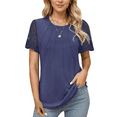 thumbnail image 1 of Weardear Womens Short Sleeve Tops Pleated Round Neck Casual T Shirts Blouses, 1 of 6