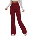 thumbnail image 1 of Weardear Women Flare Leggings Yoga Pants Elastic High Waist Casual Ribbed Knit Lounge Pants, 1 of 6