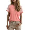 thumbnail image 1 of Weardear Womens Summer Tops V Neck Short Sleeve Buttons Tshirts Loose Fit Casual Blouses, S-2XL, 1 of 6