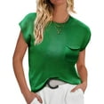 thumbnail image 1 of Weardear Womens Sweater Vest Cape Sleeve Loose Fit Knit Ribbed Tank Tops with Front Pocket, S-XXL, 1 of 6