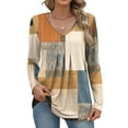 thumbnail image 1 of Weardear Women Long Sleeve Shirts V Neck Fall Tops Loose Fit Dressy Casual Blouses Pleated Tunic Tops, 1 of 7