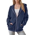 thumbnail image 1 of Weardear Womens Zip Up Hoodie Lightweigh Casual Long Sleeve Fall Sweatshirts with Pockets, 1 of 5