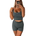 thumbnail image 1 of Weardear Workout Sets for Women Two Piece Casual Yoga Outfits Ribbed Crop Tank Top High Waist Leggings Active Wear, 1 of 5
