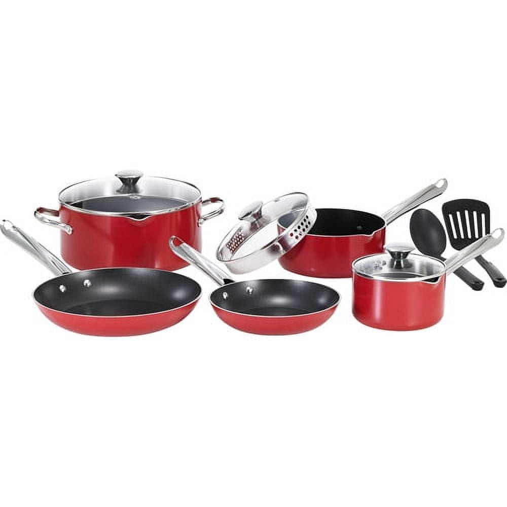 Wearever Cook N Strain Red 10pc Cookware Set 