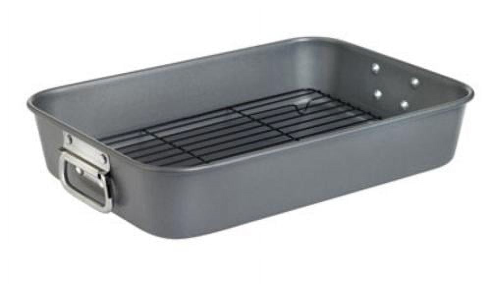 Wearever J0939064 Commercial Nonstick Roaster with Rack, 15.74" x 11", Dishwasher & Oven Safe