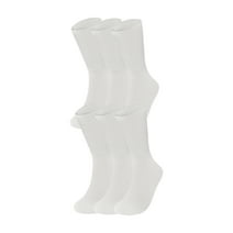 Wearever Men's Diabetic Socks, White, Sock Size 10-13, 6 Pair Pack