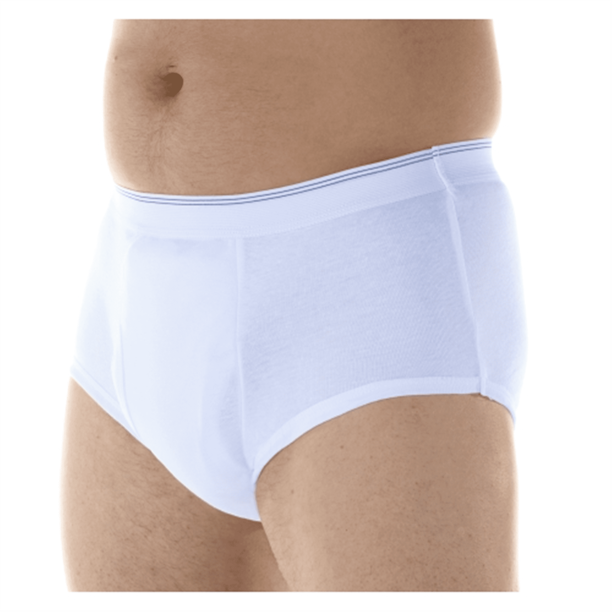 Wearever Men's Incontinence Underwear Open Fly Washable Briefs, Maximum
