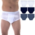thumbnail image 1 of Wearever Men's Incontinence Underwear Open Fly Washable Briefs, Maximum Absorbency Assorted 6-Pack, 1 of 11
