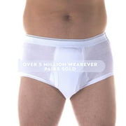 Wearever Men's Incontinence Underwear Open Fly Washable Briefs, Maximum Absorbency Single Pair