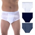 thumbnail image 1 of Wearever Men's Incontinence Underwear Open Fly Washable Briefs, Maximum Absorbency Assorted 3-Pack, 1 of 11