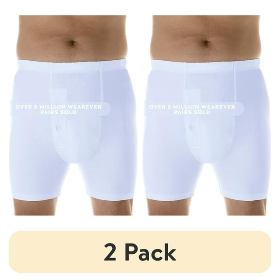 (2 pack) Wearever Men's Incontinence Boxer Briefs Washable Bladder Control, Assorted 3-Pack
