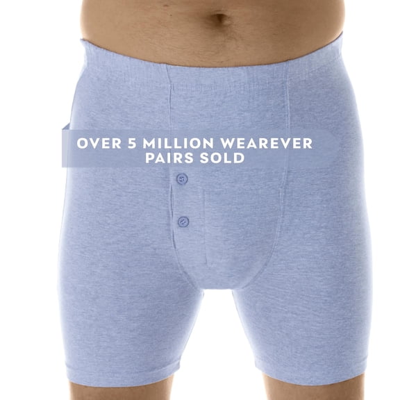 Wearever Men's Incontinence Underwear Washable Bladder Control Boxer Briefs with Tapered Leg, Single Pair