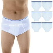 Wearever Men's Incontinence Underwear Washable Bladder Control Briefs, 6-Pack