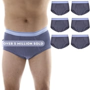 Wearever Mens Incontinence Underwear Washable Bladder Control Briefs, 6-Pack