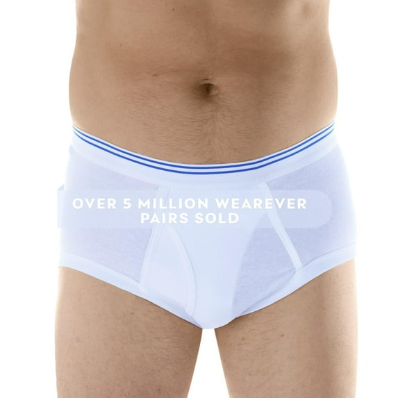 Wearever Men's Incontinence Underwear Washable Bladder Control Briefs, Single Pair