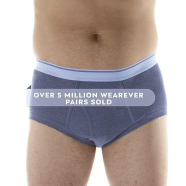 Wearever Men's Incontinence Underwear Washable Bladder Control Briefs, Single Pair