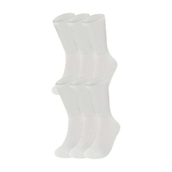 Wearever Women's Diabetic Socks - White - Sock Size 9-11, 6 Pair Pack