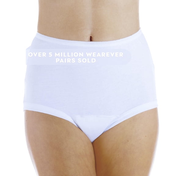 Wearever Women's Incontinence Underwear Banded Leg Bladder Control Briefs, Washable Reusable Single Panty