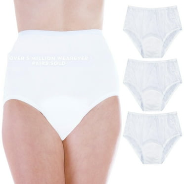 Wearever Women's Incontinence Underwear Nylon and Lace Bladder Control Panties, Washable Reusable 3-Pack
