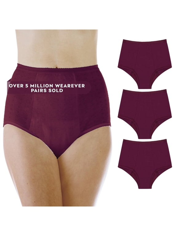 Wearever Women's Incontinence Underwear Reusable Maximum Bladder Control Panties for Feminine Care, 3-Pack