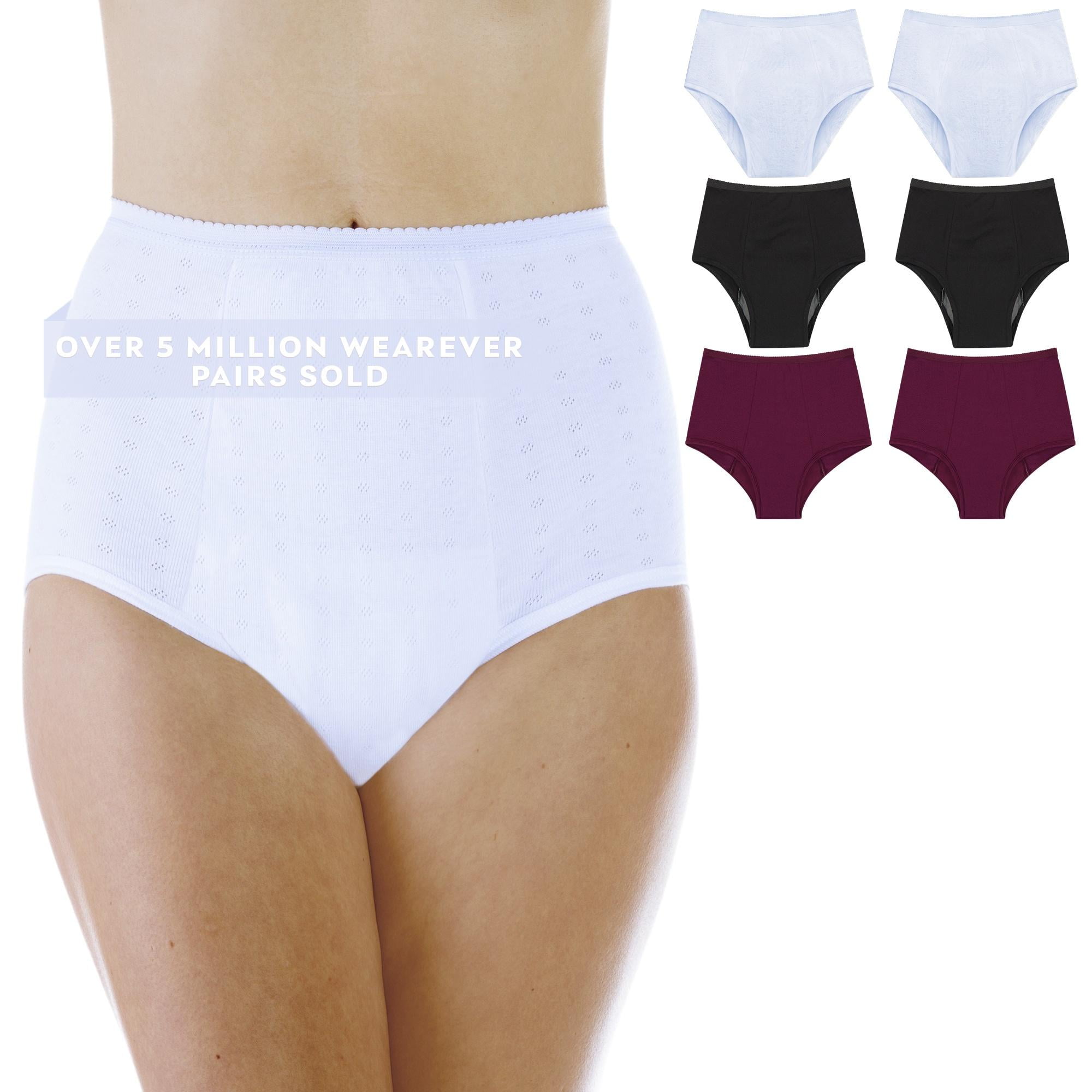 Wearever Women's Incontinence Underwear Reusable Maximum Bladder Control  Panties for Feminine Care, 3-Pack