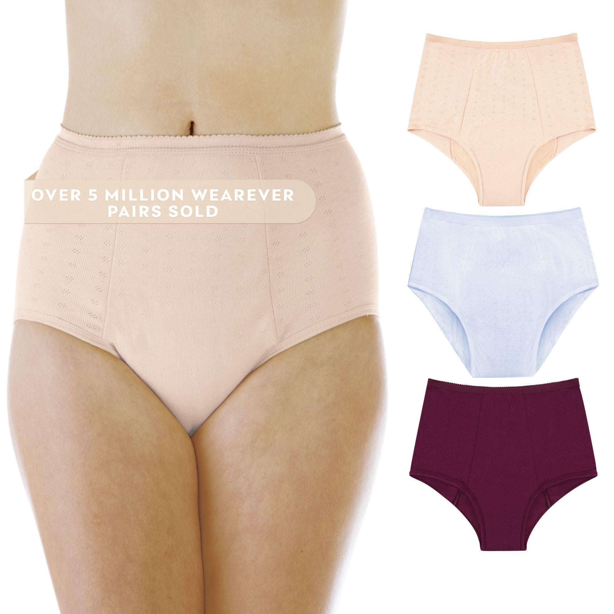 Wearever Women's Incontinence Underwear, Super Absorbent Bladder Control  Panties, Reusable 3-Pack 