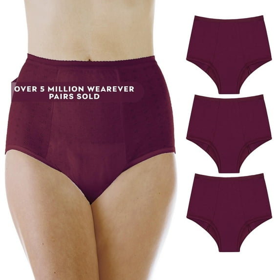 Wearever Women's Incontinence Underwear, Super Absorbent Bladder Control Panties, Reusable 3-Pack