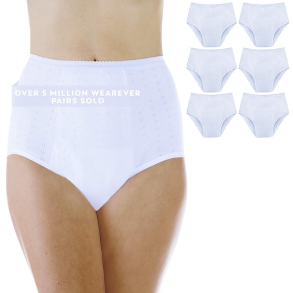 Wearever Women's Incontinence Underwear Reusable Super Bladder Control Panties for Feminine Care, 6-Pack