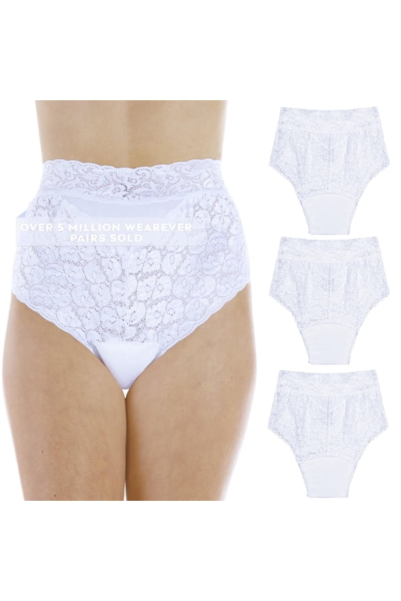 Women's Lovely Lace Regular Absorbency Incontinence Underwear 3-Pack