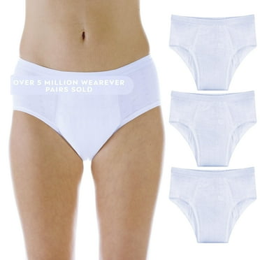 Wearever Women's Mid-Rise Incontinence Underwear Maximum Absorbency Reusable Bladder Control Panties for Feminine Care, 3-Pack