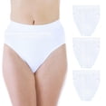 thumbnail image 1 of Wearever Women's Smooth and Silky Incontinence Panties, High Leg Briefs, Light Absorbency, White, Medium, Pack of 3, 1 of 12