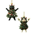 thumbnail image 1 of Wearing Christmas Trees For Christmas Are Suitable For Keychains Bags Car Rearview Backpacks And Pendants / 2pc Christmas tree cat pendant YKC322-A black cat + white cat, 1 of 8