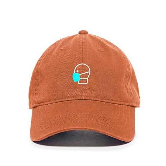 Wearing Mask Baseball Cap Embroidered Cotton Adjustable Dad Hat Orange