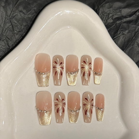 Wearing Nail [Summer Night Fireworks] New Handmade Boutique New Year's Fireworks Explosion Factory Wearing Nail Art Wholesale