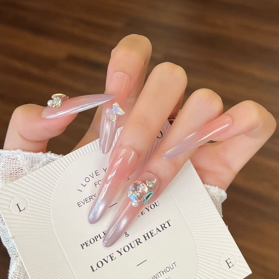 Wearing armor on the run, princess girl, daughter feeling, temperament, purple cat's eye, advanced feeling, fairy energy, nail art tablets, white advanced feeling