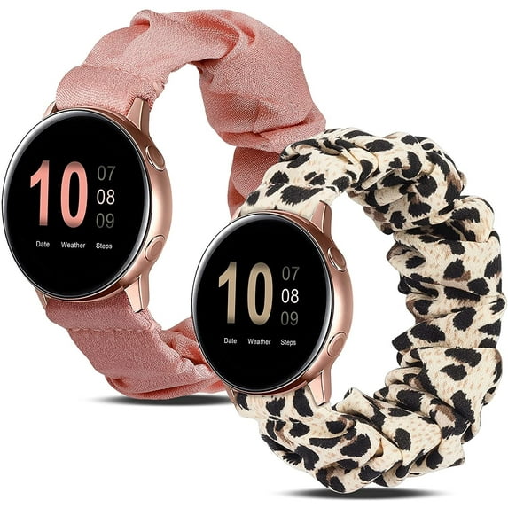 Wearlizer 2 Packs Compatible with Samsung Galaxy Watch 7 6 5 4 FE 40mm 44mm/Watch 6 Classic/Watch 5 Pro/Watch 4 Classic/Active 2/Watch 3 41mm Women, 20 mm Elastic Watch Bands