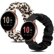 Wearlizer 2 Packs Compatible with Samsung Galaxy Watch 7 6 5 4 FE 40mm 44mm/Watch 6 Classic/Watch 5 Pro/Watch 4 Classic/Active 2/Watch 3 41mm Women, 20 mm Elastic Watch Bands