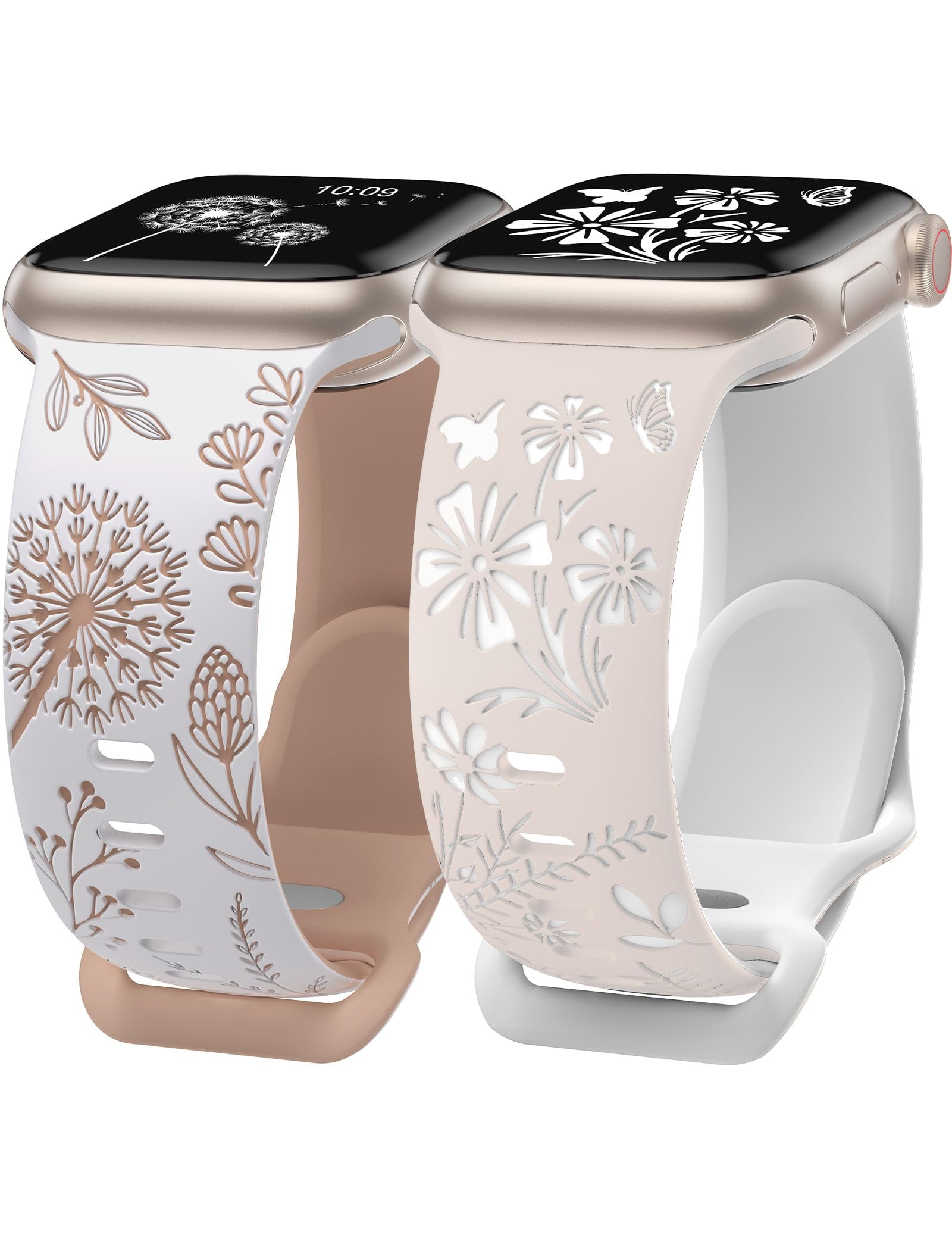 6 Pack Floral Engraved Bands Compatible with Apple Watch Band Silicone Flower S846cd17ad5aa4acbaab262f1638c5  main image 4