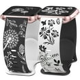 thumbnail image 1 of Wearlizer 2 Packs Floral Engraved Band Compatible with Versa 2 Bands for Women, Two-Tone Flower Soft Silicone Sport Strap for Versa/Versa 2/Versa Lite/Versa SE Smart Watch, 1 of 6