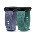 thumbnail image 1 of Wearlizer 2 Packs Floral Engraved Bands Compatible with Samsung Galaxy Watch 7/FE/6/5/4 40mm 44mm/Watch 6 Classic 43mm 47mm/Watch 5 Pro 45mm, 20mm Silicone Sunflower Sport Strap, 1 of 7