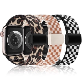 Wearlizer 3 Pack Magnetic Stretchy Band Compatible with Apple Watch Bands 38/40/41/42/44/45/46/49mm, Nylon Braided Elastic Sport Loop Strap for iWatch Series 11/10/9/8/7/6/5/4/SE/Ultra