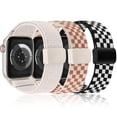thumbnail image 1 of Wearlizer 3 Pack Magnetic Stretchy Band Compatible with Apple Watch Bands 38/40/41/42/44/45/46/49mm, Nylon Braided Elastic Sport Loop Strap for iWatch Series 11/10/9/8/7/6/5/4/SE/Ultra, 1 of 8