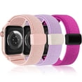thumbnail image 1 of Wearlizer 3 Pack Magnetic Stretchy Band Compatible with Apple Watch Bands 38/40/41/42/44/45/46/49mm, Nylon Braided Elastic Sport Loop Strap for iWatch Series 11/10/9/8/7/6/5/4/SE/Ultra, 1 of 8