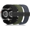 thumbnail image 1 of Wearlizer 3 Pack Magnetic Stretchy Bands Compatible with Samsung Galaxy Watch 7/6/5/4/FE/Active 2 40mm 44mm, 20mm Elastic Nylon Braided Sport Loop Strap with Magnetic Clasp for Watch 6 Classic/5 Pro, 1 of 7